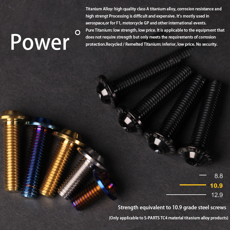 S-PARTS A3 Umbrella Head M8 Electric Motorcycle Titanium Screws