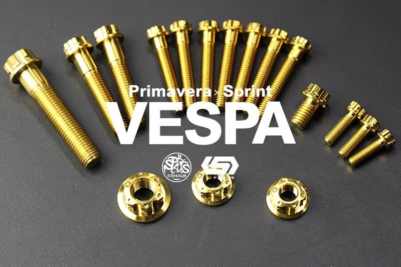 S-parts Gold Titanium Alloy Screws Vespa Primavera Sprint 150