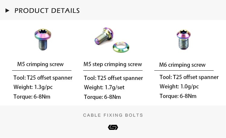 S-parts  titanium alloy variable speed brake lock wire Mountain road bicycle before and after pressing wire screws