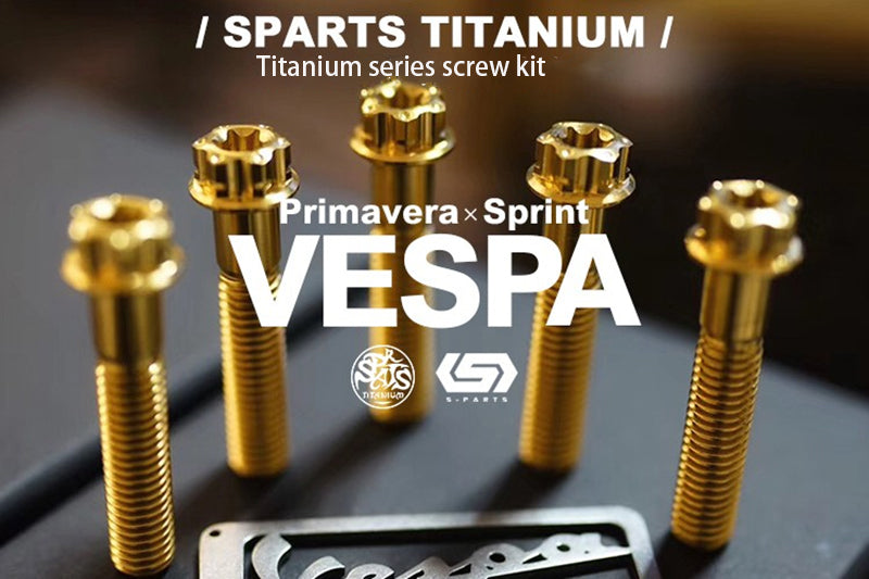 S-parts Gold Titanium Alloy Screws Vespa Primavera Sprint 150