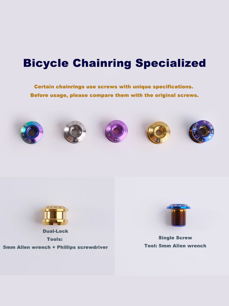 S-Grade TC4 Titanium Alloy Chainring Screws - Compatible with 3.5/7/8.5/10MM SRAM AXS Road Bikes