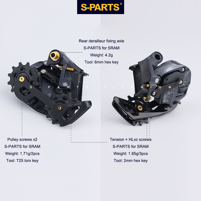 S-PARTS Titanium Derailleur Gear Screws for SRAM FORCE AXS