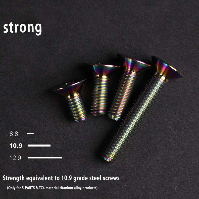 S-PARTS countersunk head multicolor M6*12/16/18/20/25/30/35mm road bike titanium alloy screws