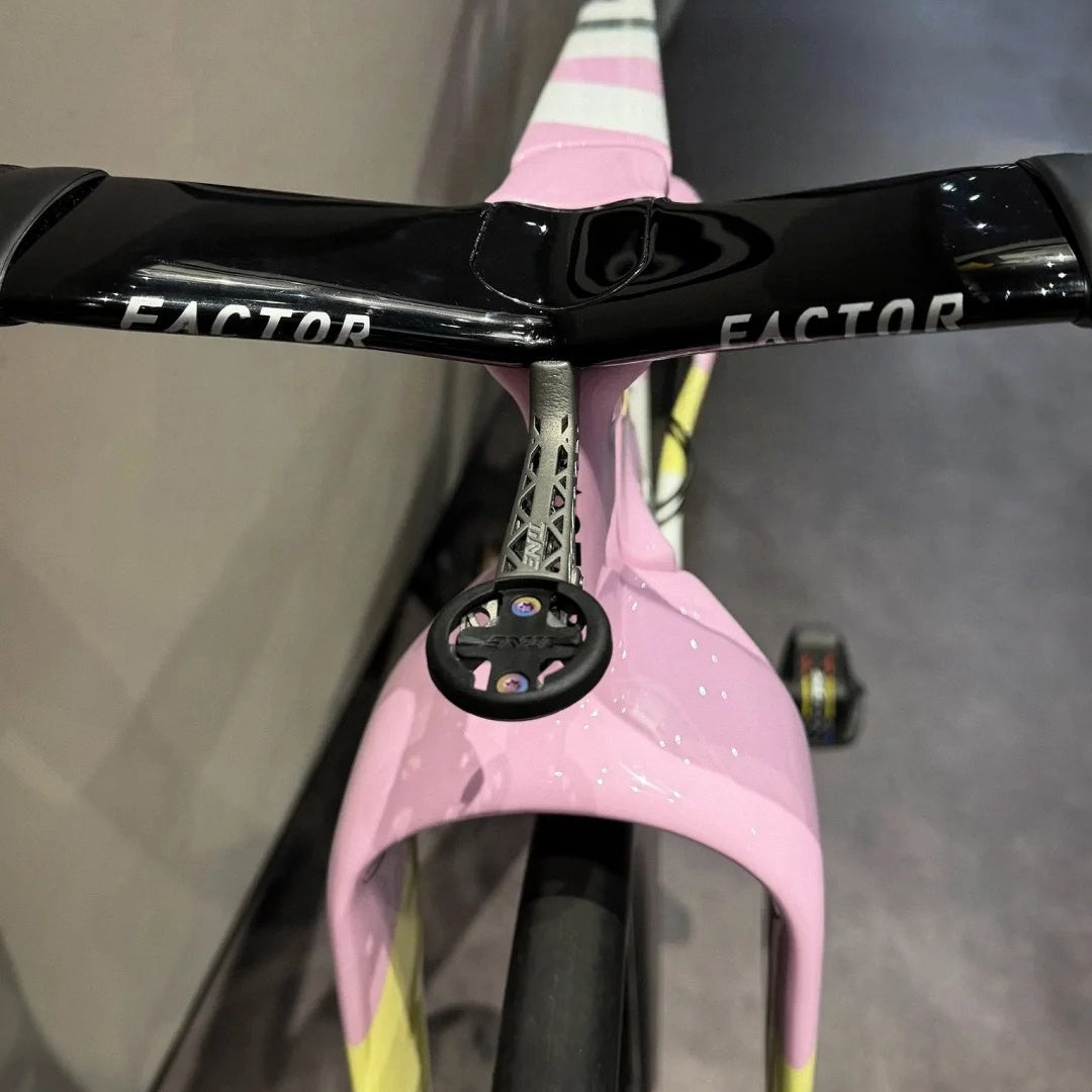 ONE Integrated Barstem Titanium Bike Computer Mount for Factor ONE | Ultra-Light 13g–20g Garmin Wahoo Bryton