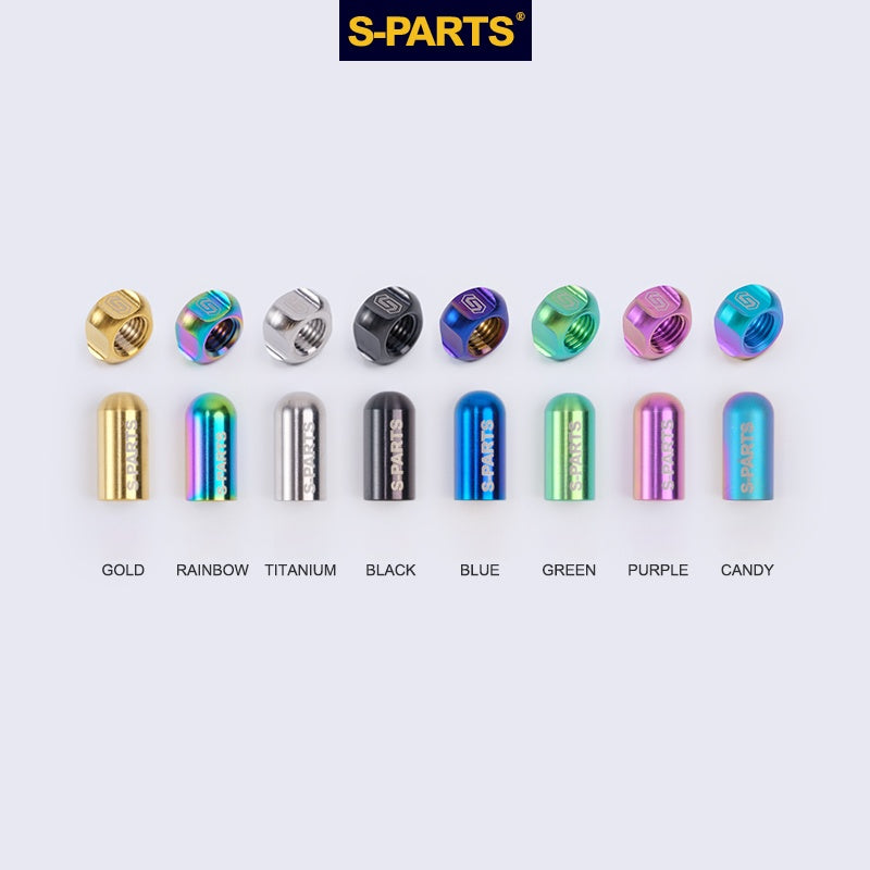 S-PARTS Titanium Alloy Presta Valve Cap|Compatible with Road Bicycles Seka Specialized SL8 and Trek Wheel Sets