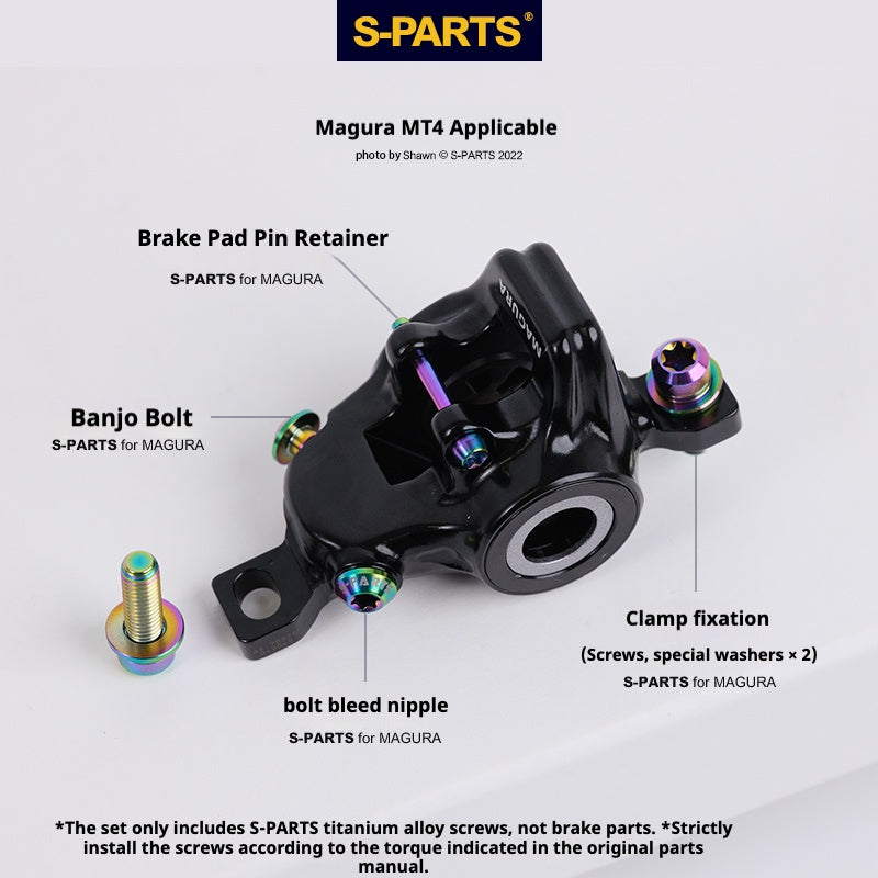 SPARTS Titanium Alloy Disc Brake Screw Kit Compatible with Magura MT4/5/7/8