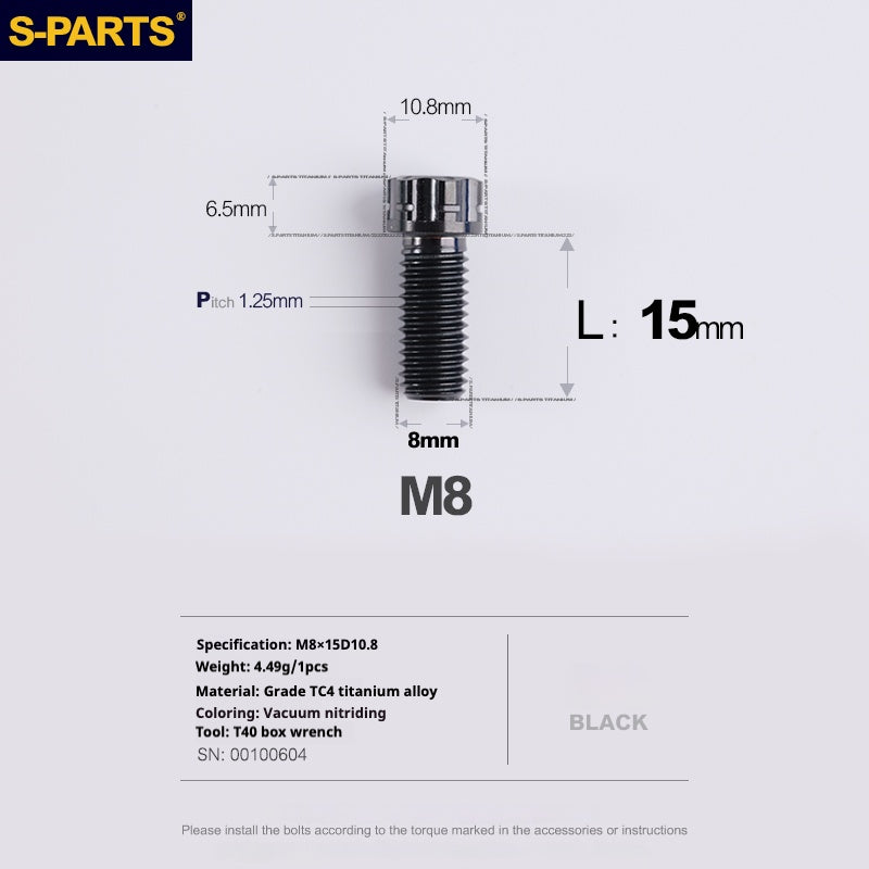 SPARTS A3 Series M8 L15-45mm D10.8 Small Nuts Titanium Screws Motorcycle Auto