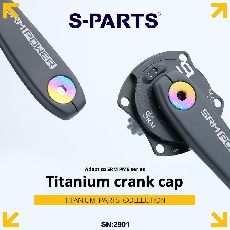 S-PARTS Titanium Screws to fit SRM PM9 Titanium Crank Covers for drive and non-drive sides.