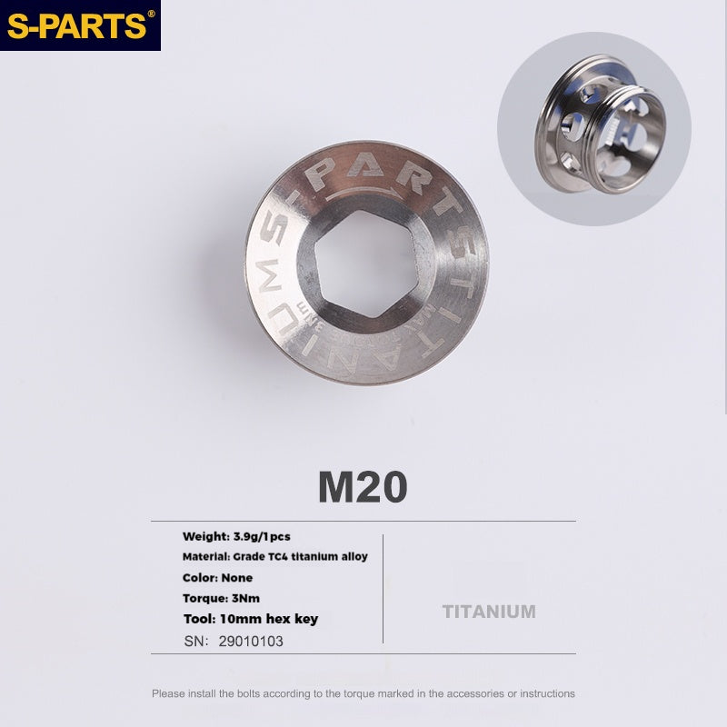 S-PARTS Titanium Alloy Crank Bolts and Covers for Shimano Series