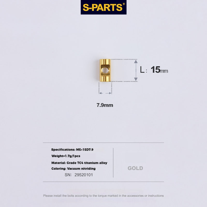 S-PARTS M5 x 30/35/40/47mm Titanium Bolts & Barrel Nut & Washer Screw For Bicycle Seat Post