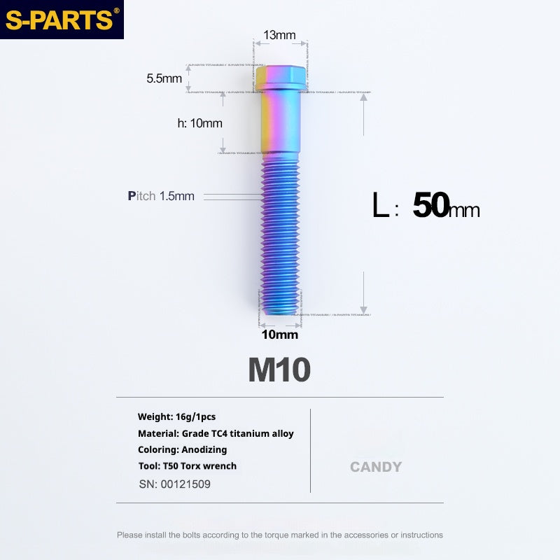 SPARTS A3 Series M10 L20-60mm D13 P1.5-P1.25Titanium Screws Motorcycle Car