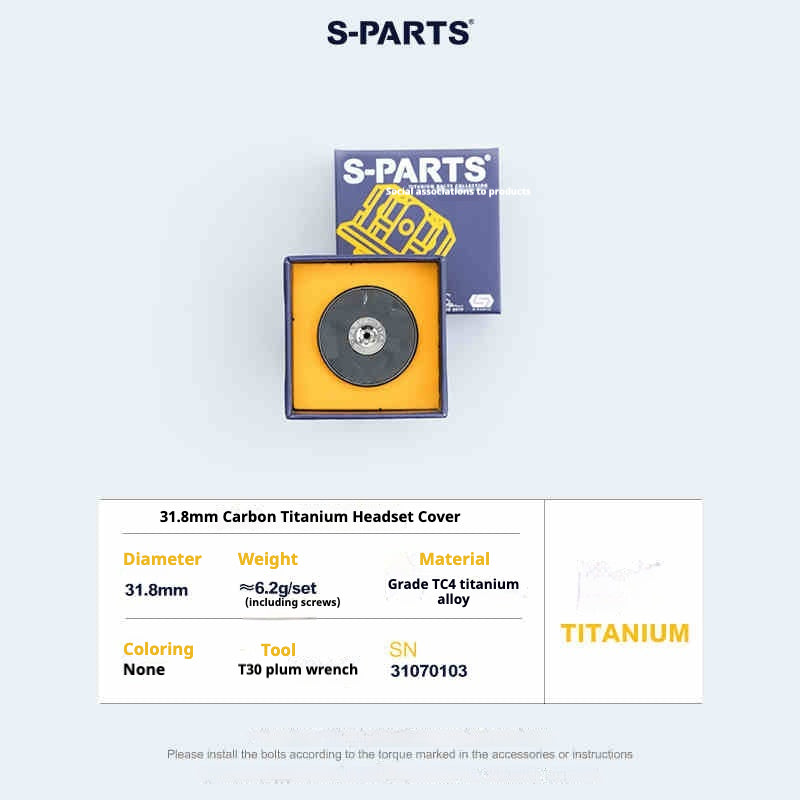 S-PARTS Titanium Carbon Fiber Bowl Caps Regular 28.6 Headtube Mountain/Road Handlebar Stem Caps