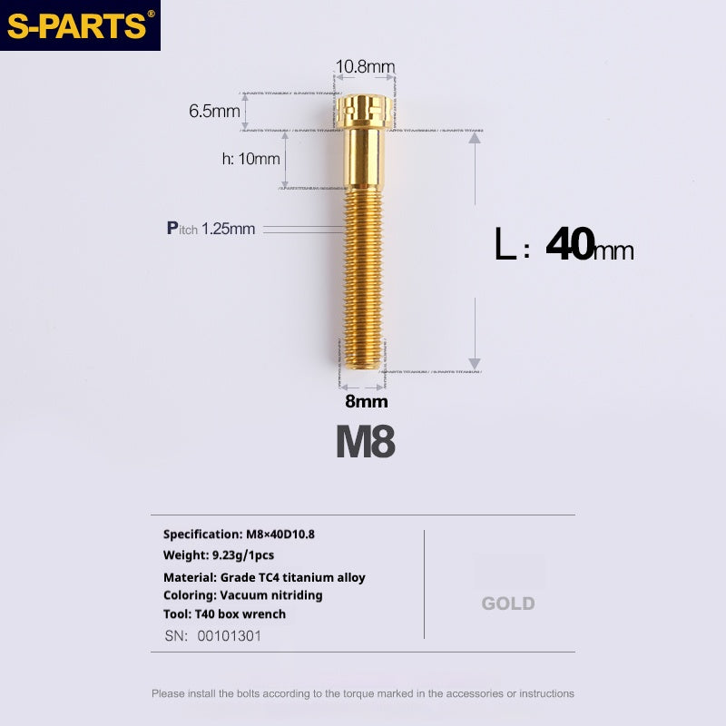 SPARTS A3 Series M8 L15-45mm D10.8 Small Nuts Titanium Screws Motorcycle Auto