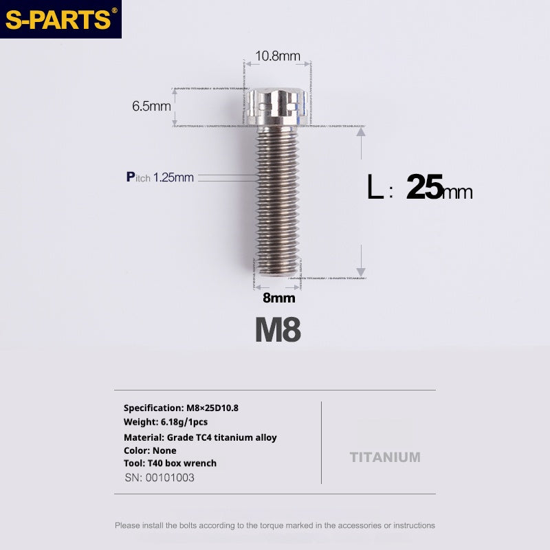 SPARTS A3 Series M8 L15-45mm D10.8 Small Nuts Titanium Screws Motorcycle Auto