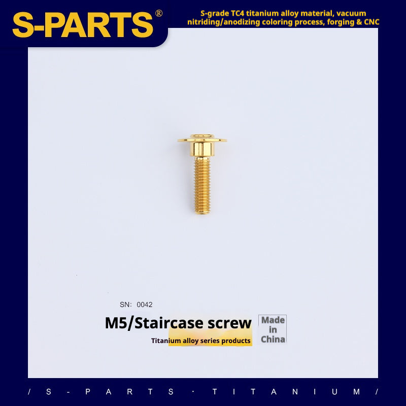 SPARTS A3 Umbrella Head Step Series M5 Gold Titanium Screws Motorcycle Auto