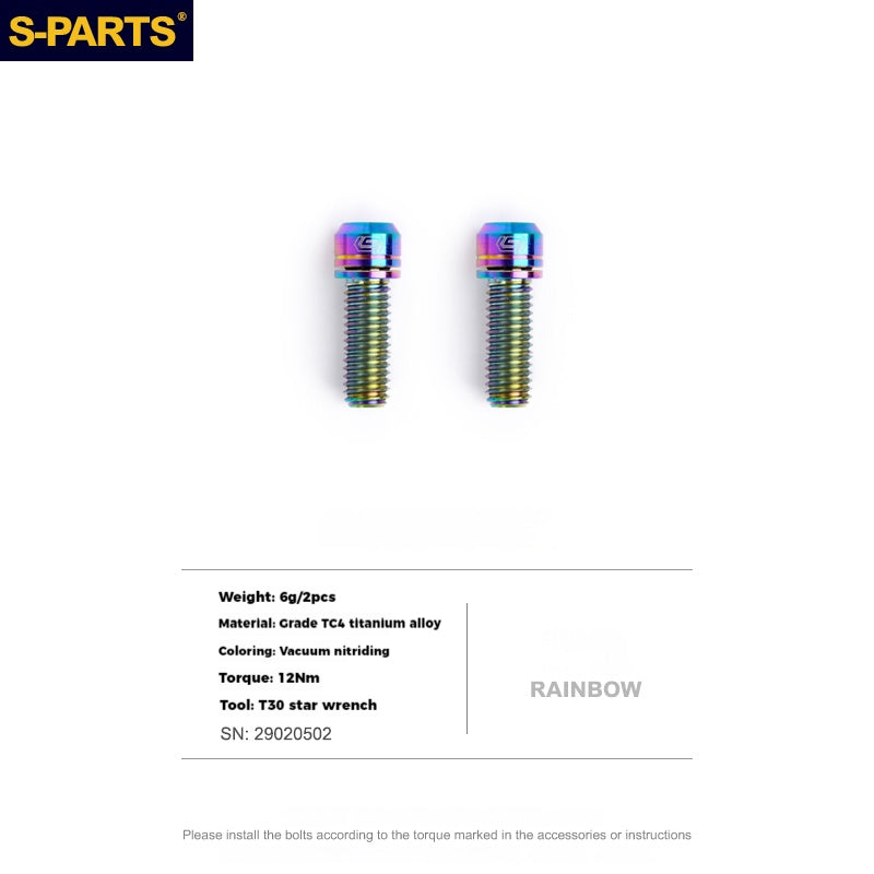 S-PARTS Titanium Alloy Crank Bolts and Covers for Shimano Series