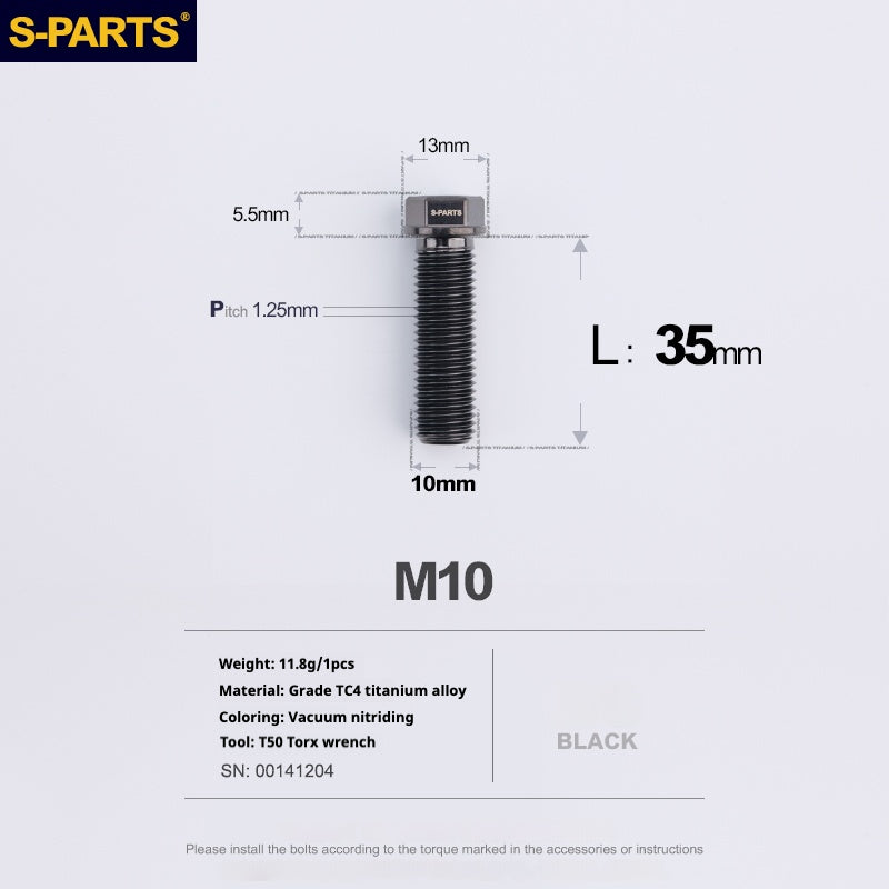 SPARTS A3 Series M10 L20-60mm D13 P1.5-P1.25Titanium Screws Motorcycle Car