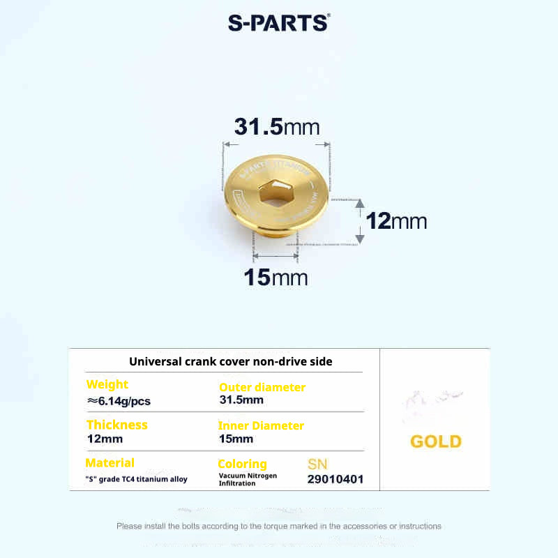 Tornillos de titanio S-PARTS para adaptarse a las cubiertas de cigüeñal de titanio SRM PM9 para los lados de transmisión y no transmisión.