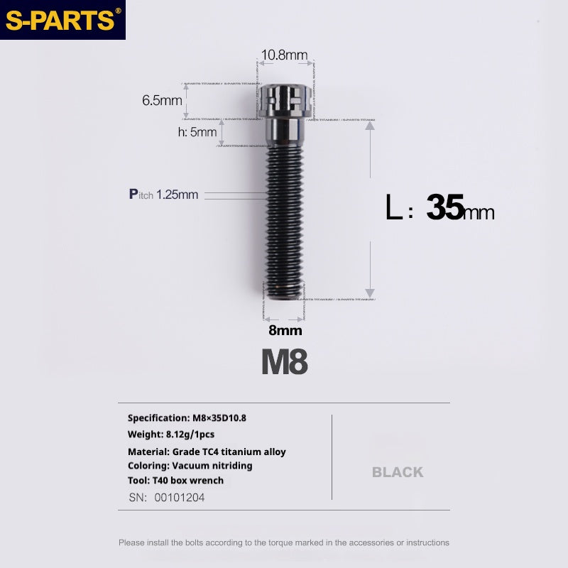 SPARTS A3 Series M8 L15-45mm D10.8 Small Nuts Titanium Screws Motorcycle Auto