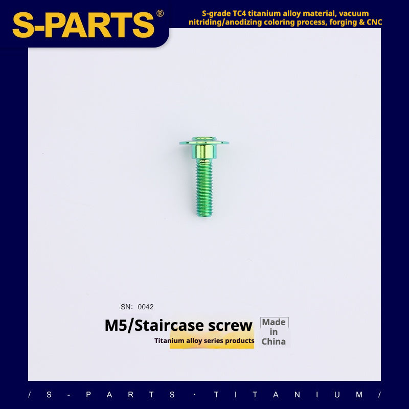 SPARTS A3 Umbrella Head Step Series M5 Green Titanium Screws Motorcycle Auto