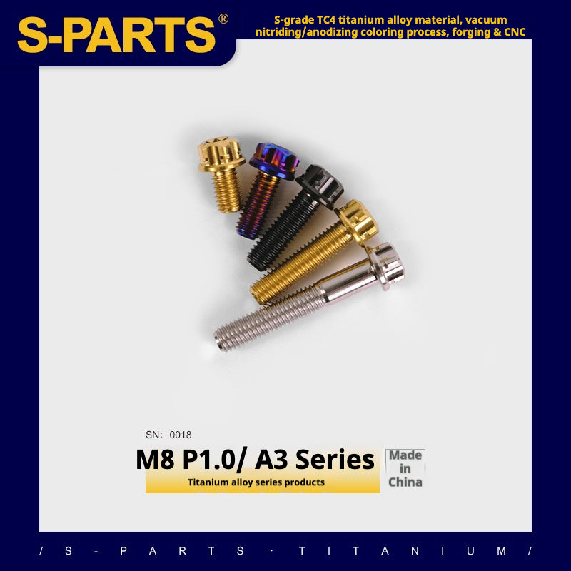 SPARTS A3 Series M8 L20mm P1.0 Fine Thread Titanium Screws Motorcycle Car