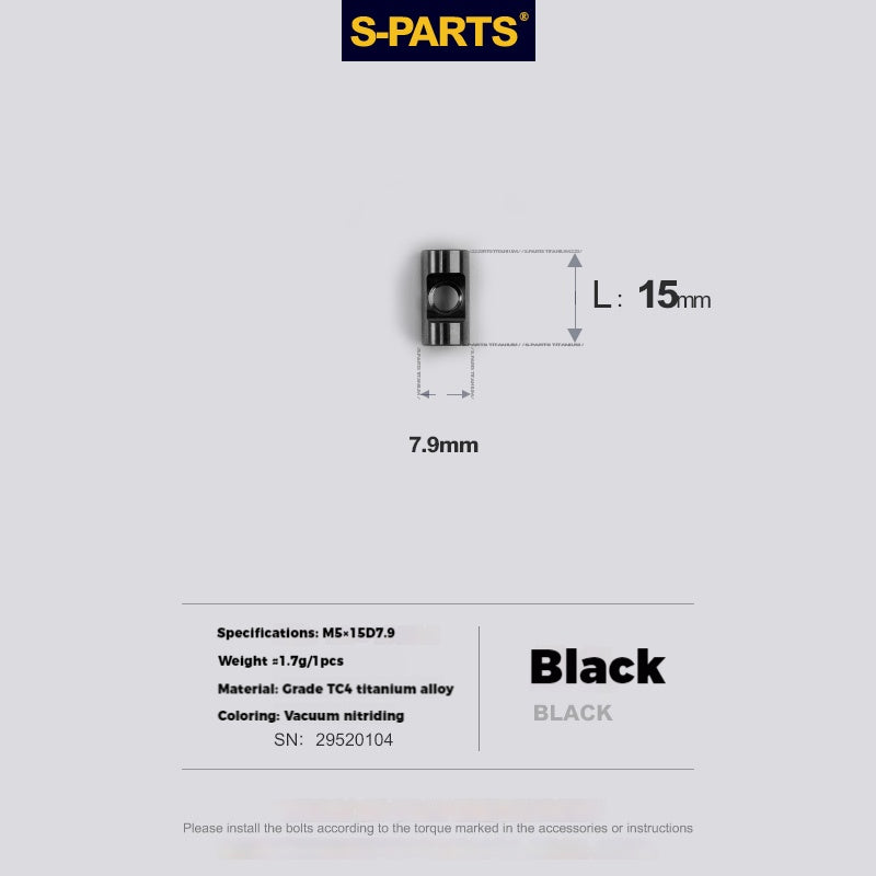 S-PARTS M5 x 30/35/40/47mm Titanium Bolts & Barrel Nut & Washer Screw For Bicycle Seat Post