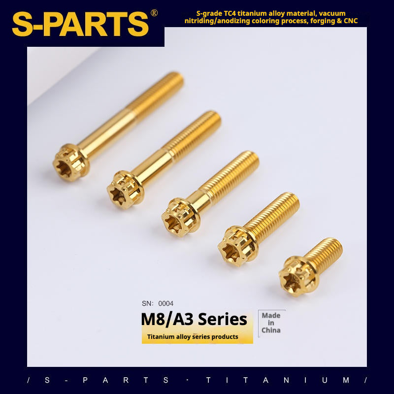 SPARTS A3 Series M8 L10-120mm Golden Titanium Screws Motorcycle Car