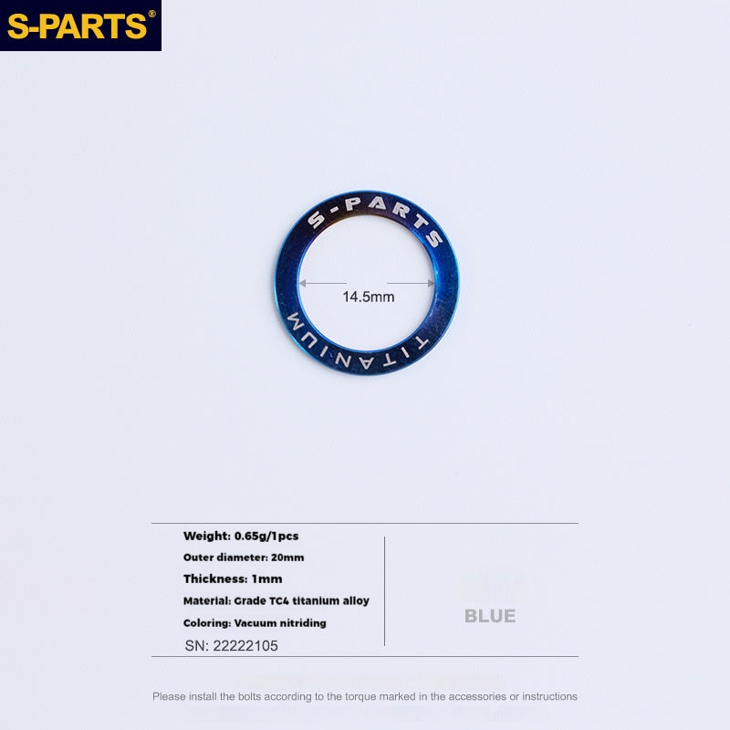 S-PARTS Titanium Alloy Pedal Flat Washers for Mountain, Road, and Folding Bikes