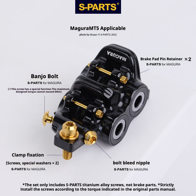 SPARTS Titanium Alloy Disc Brake Screw Kit Compatible with Magura MT4/5/7/8
