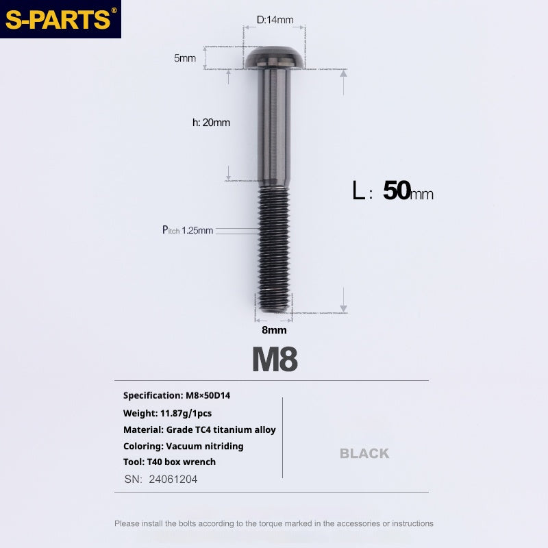 SPARTS A2 Umbrella head series M8 L15-50mm Titanium screws