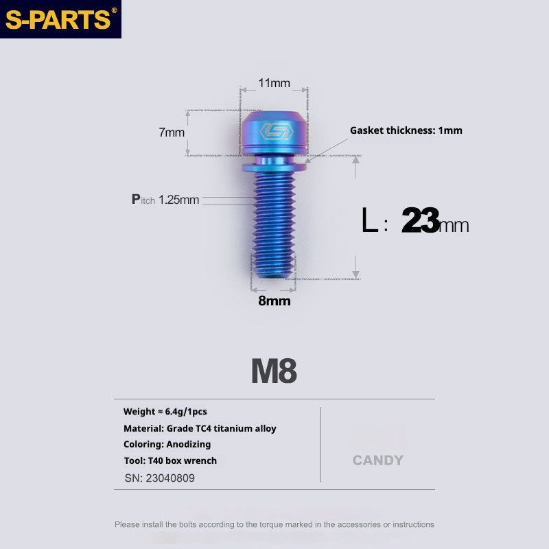 SPARTS A2 Series M8 L20-25mm D11 Titanium Screws