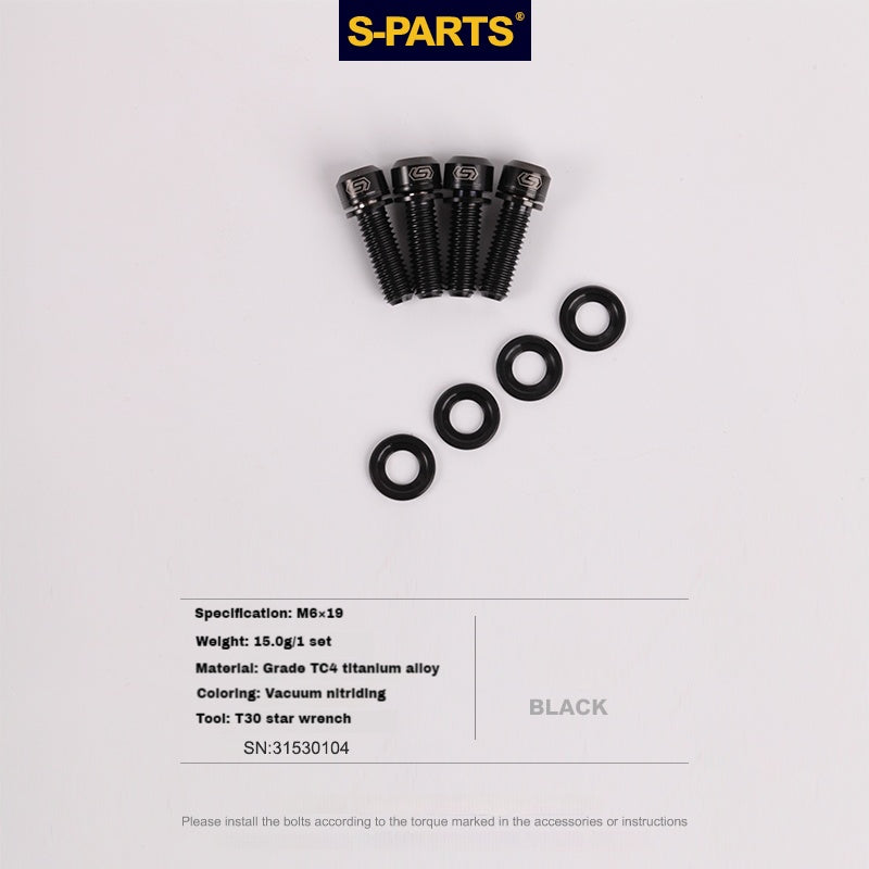 S-PARTS Titanium M6 Step Washer for Disc Brake Hydraulic Disc Brake Shimano SRAM Magura Avid Trickstuff XT SLX XTR Guide Code