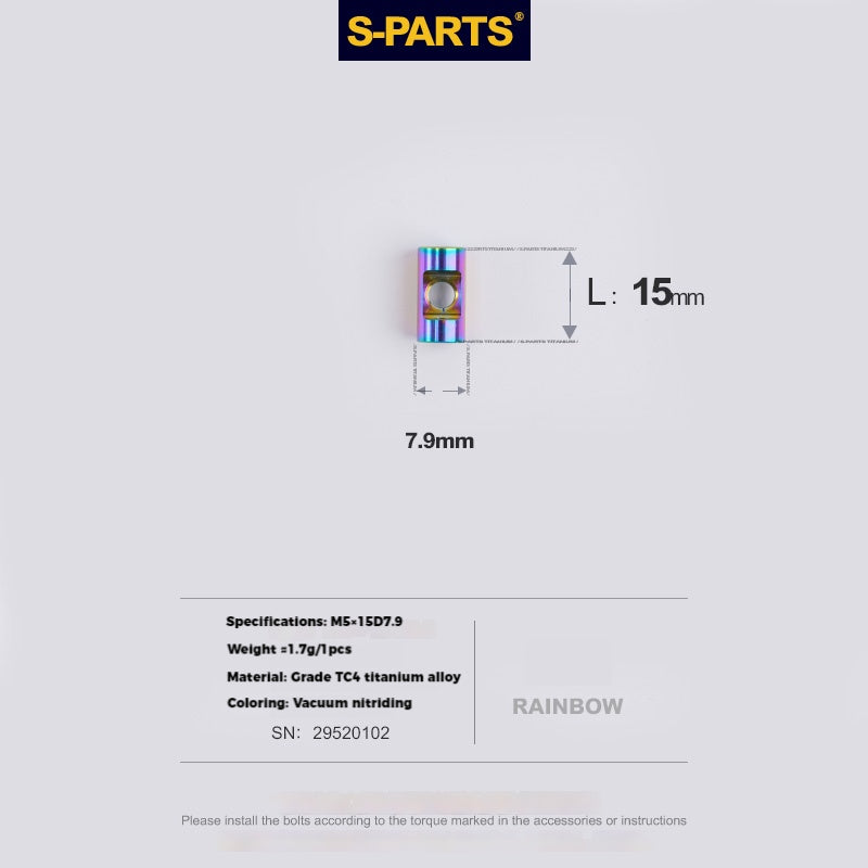 S-PARTS M5 x 30/35/40/47mm Titanium Bolts & Barrel Nut & Washer Screw For Bicycle Seat Post