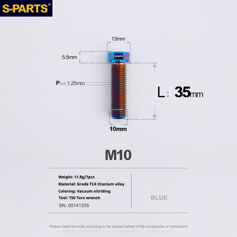 SPARTS A3 Series M10 L20-60mm D13 P1.5-P1.25Titanium Screws Motorcycle Car