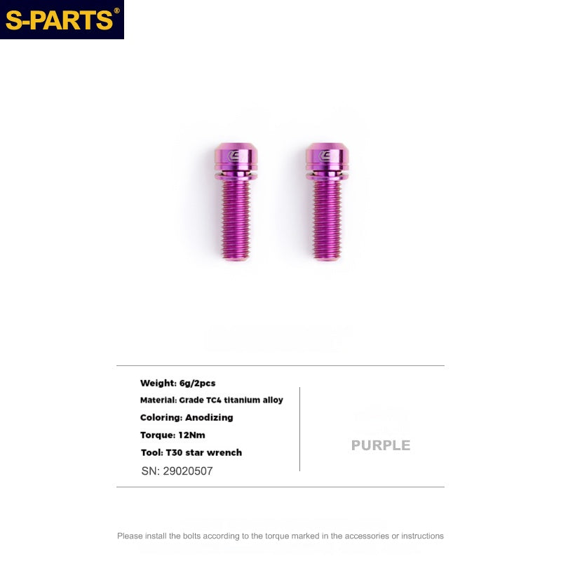 S-PARTS Titanium Alloy Crank Bolts and Covers for Shimano Series