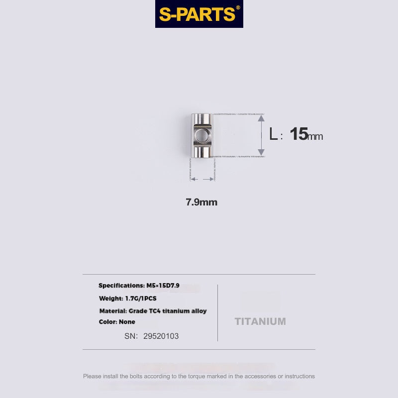 S-PARTS M5 x 30/35/40/47mm Titanium Bolts & Barrel Nut & Washer Screw For Bicycle Seat Post