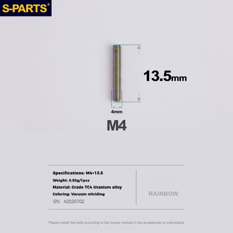 S-PARTS Bicycle Front and Rear Derailleur Limit and Tension Adjustment Titanium Alloy Fine-tuning Screws