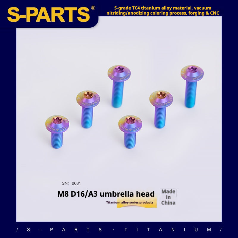 SPARTS A3 Umbrella Head Series M8 L15-50mm D16 Titanium Screws Motorcycle Automotive