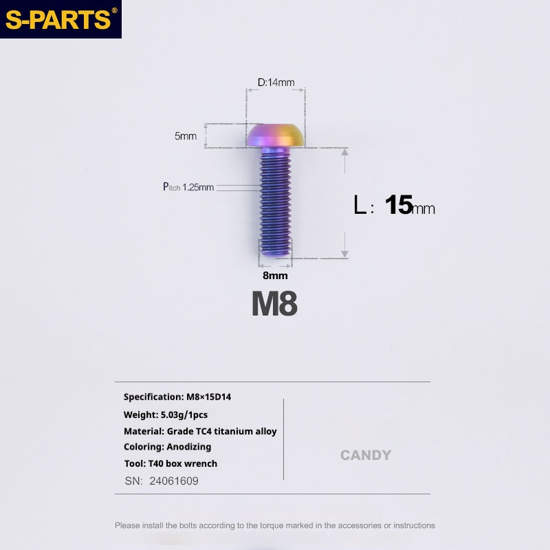 SPARTS A2 Umbrella head series M8 L15-50mm Titanium screws