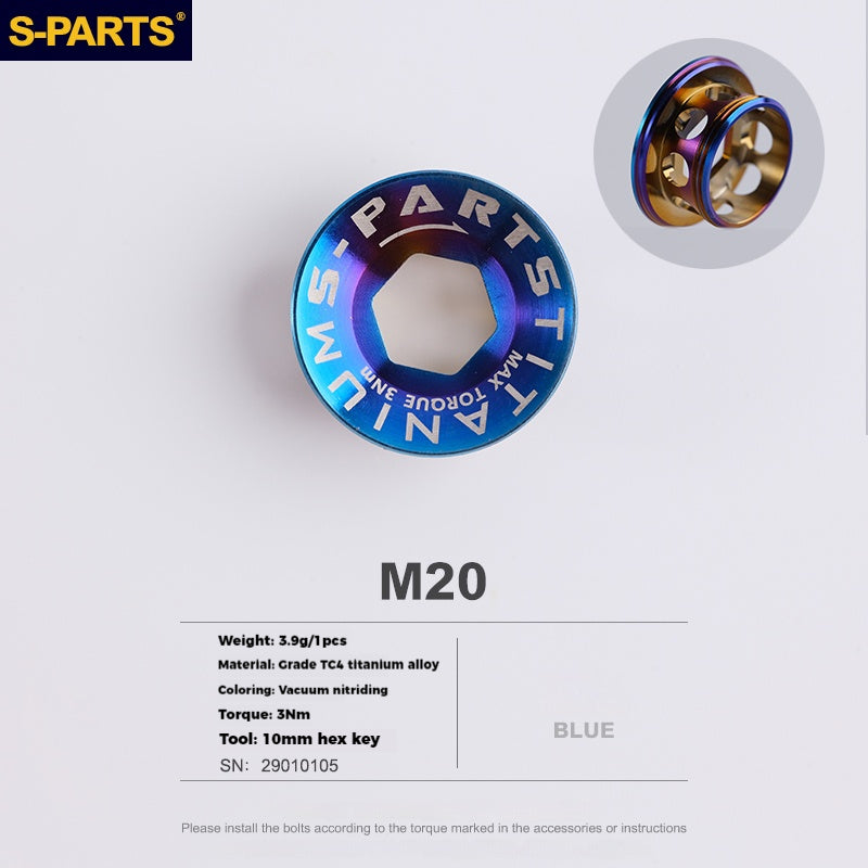 S-PARTS Titanium Alloy Crank Bolts and Covers for Shimano Series