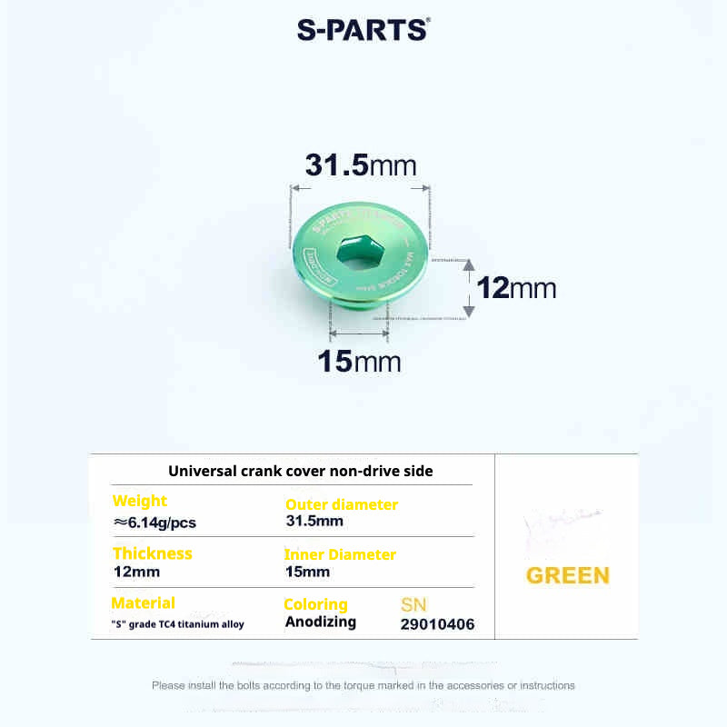 Tornillos de titanio S-PARTS para adaptarse a las cubiertas de cigüeñal de titanio SRM PM9 para los lados de transmisión y no transmisión.