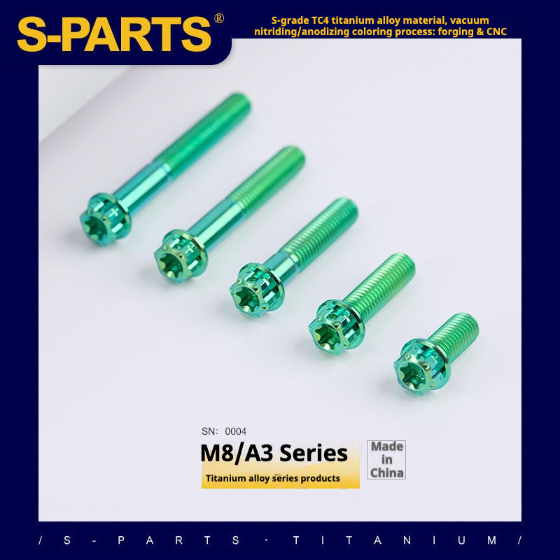 SPARTS A3 Series M8 L10-120mm Green Titanium Screws Motorcycle Auto