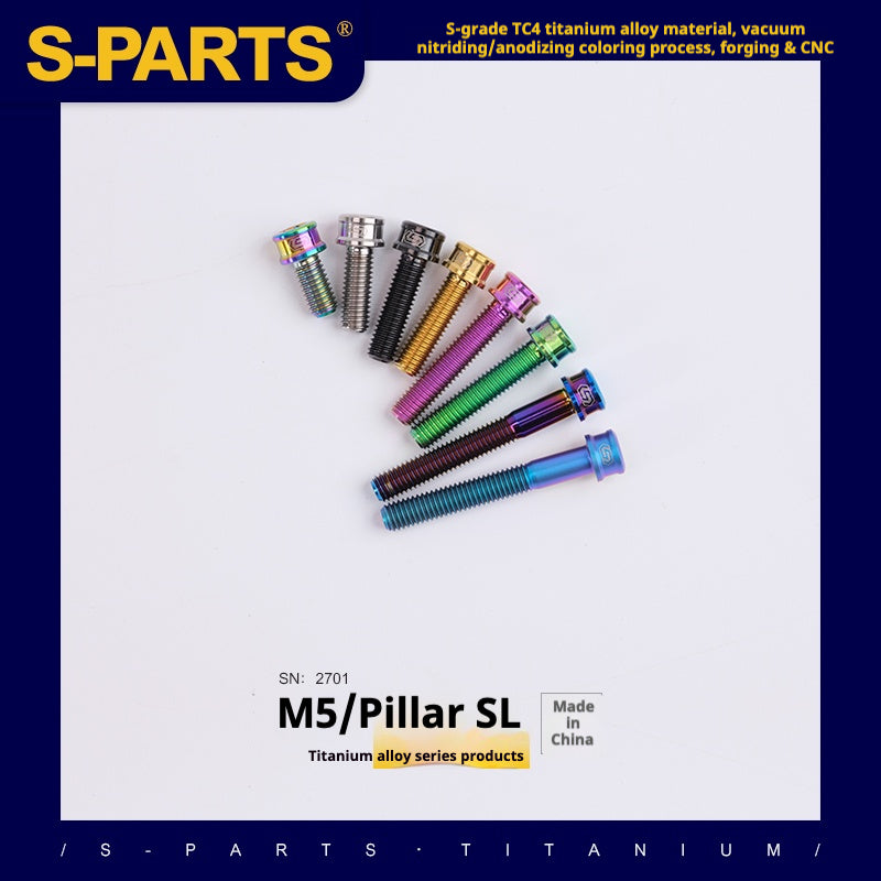 S-PARTS M5x10-35mm Vite in lega di titanio Testa cilindrica Ultra leggera