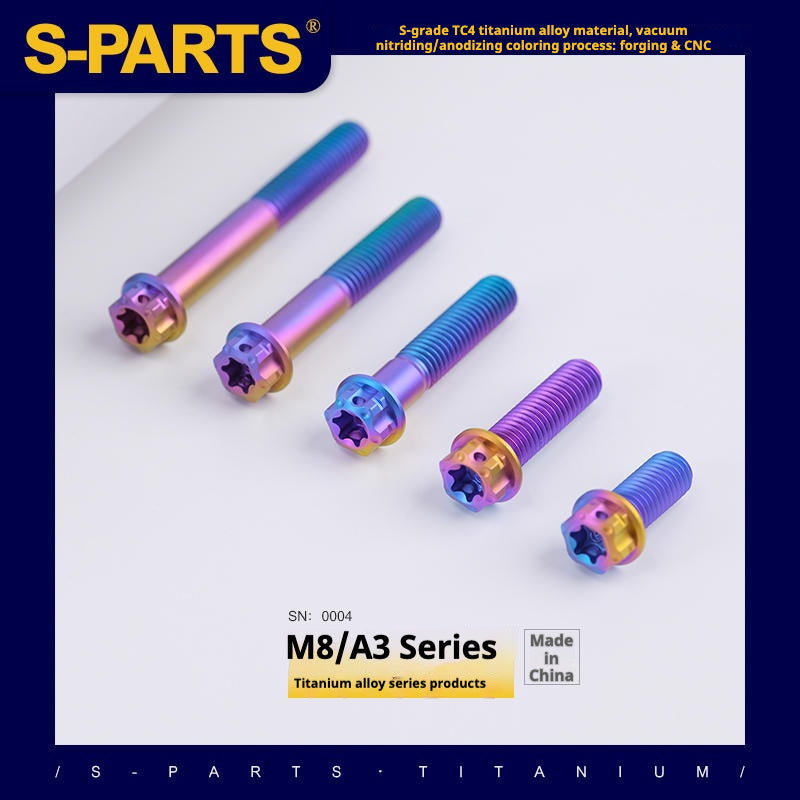 SPARTS A3 Series M8 L10-120mm Candy Color Titanium Screws Motorcycle Auto