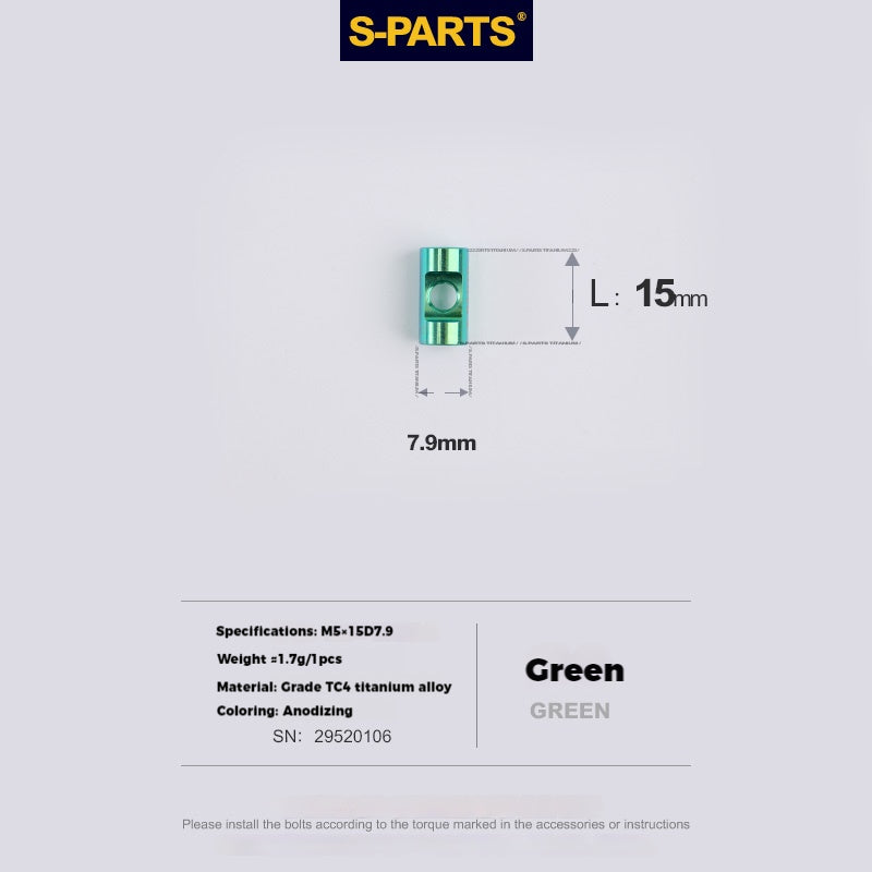 S-PARTS M5 x 30/35/40/47mm Titanium Bolts & Barrel Nut & Washer Screw For Bicycle Seat Post