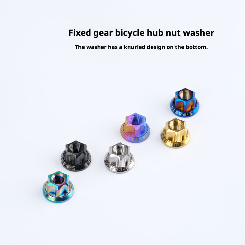 S-PARTS Titanium Alloy Hub Nuts for Fixed-Gear Bikes