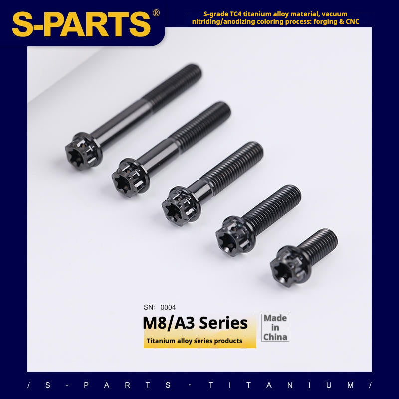 SPARTS A3 Series M8 L10-120mm Black Titanium Screws Motorcycle Auto