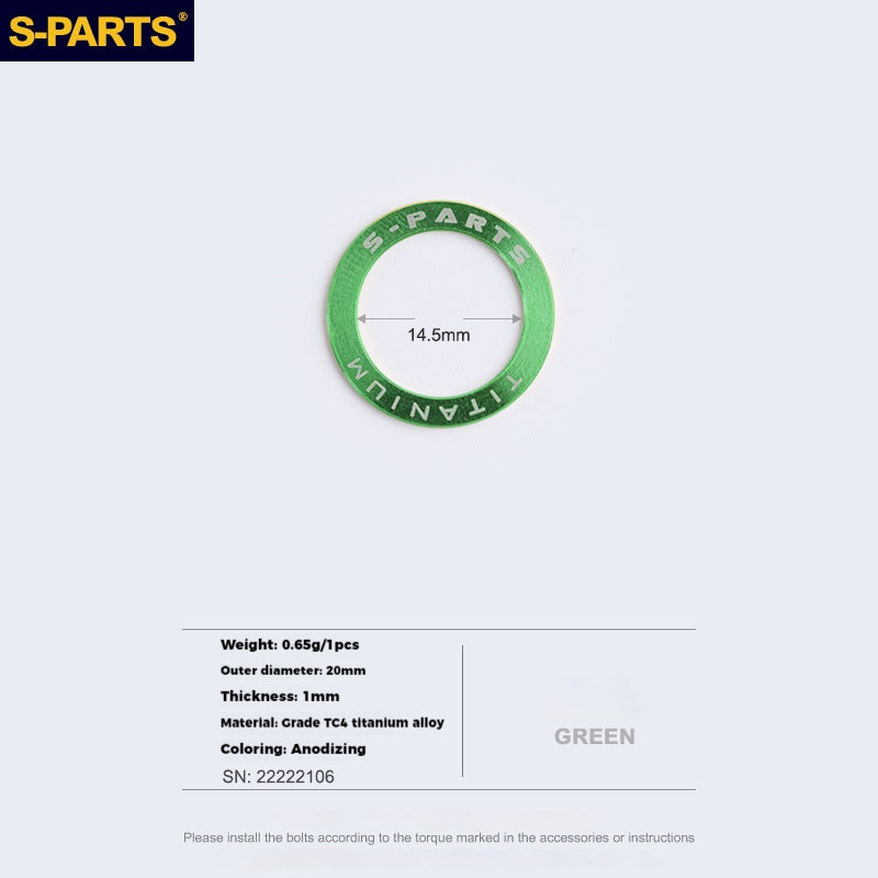 S-PARTS Titanium Alloy Pedal Flat Washers for Mountain, Road, and Folding Bikes