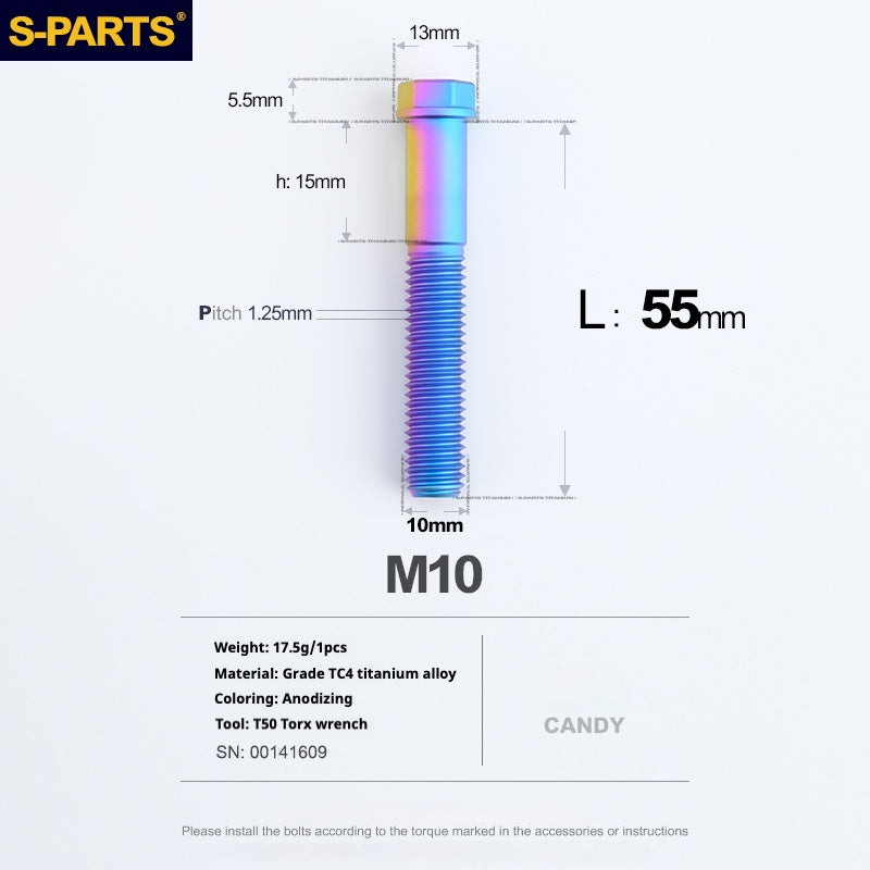 SPARTS A3 Series M10 L20-60mm D13 P1.5-P1.25Titanium Screws Motorcycle Car