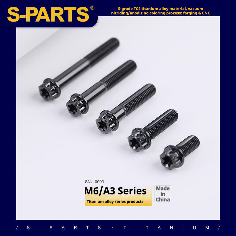 SPARTS A3 Series M6 L08-120mm Black Titanium Screws Motorcycle Auto